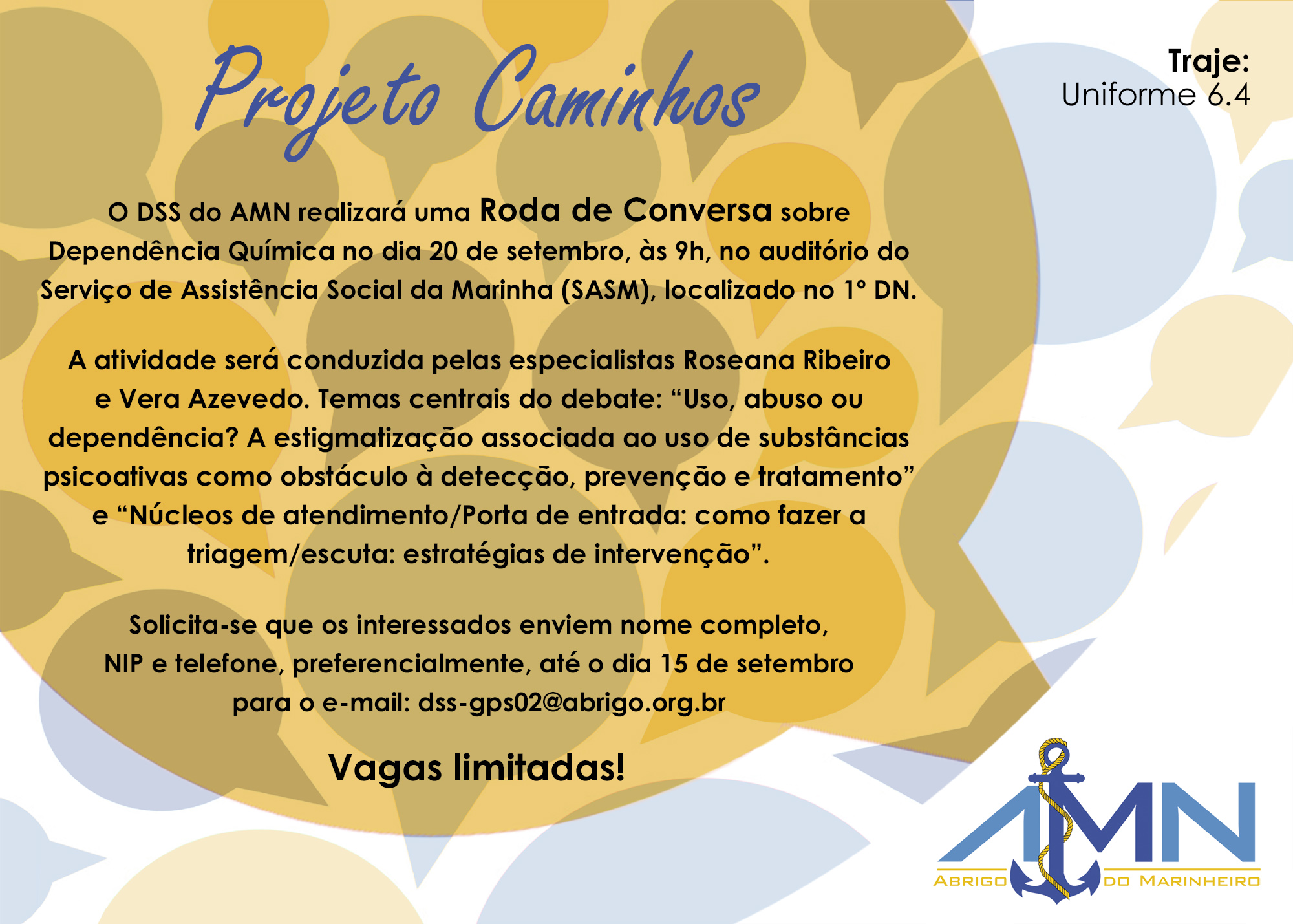 Projeto Caminhos convida para Roda de Conversa