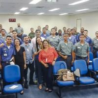 Representantes da AMN, Minsait do Brasil, Abrasel e recrutas da MB na primeira turma do Projeto Jovens do Futuro