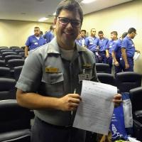 Comandante do 1º Esquadrão de Apoio, capitão de corveta  Rodrigues, fez a associação logo depois da palestra