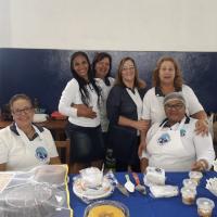 Voluntárias durante o evento em Rio Grande