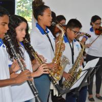 Alunos durante apresentação