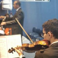 Alunos durante a apresentação