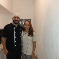 Rodrigo e Kamila, instrutores da oficina de bolo na taça