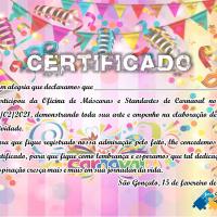 Certificado de participação na Folia Virtual do AMN