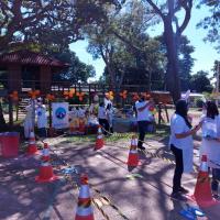 Voluntários preparam espaço para a entrega na VNAVI