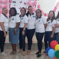 Voluntárias celebrando o Dia Internacional da Mulher