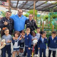 PATRULHA ESCOLAR FAZ VISITA NA CRECHE PEQUENOS GRUMETES EM CAMPO GRANDE