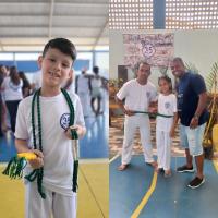 OFICINA DE CAPOEIRA DO ADOLESCER+ EM SÃO PEDRO DA ALDEIA PROMOVE TROCA DE CORDÉIS DOS ALUNOS